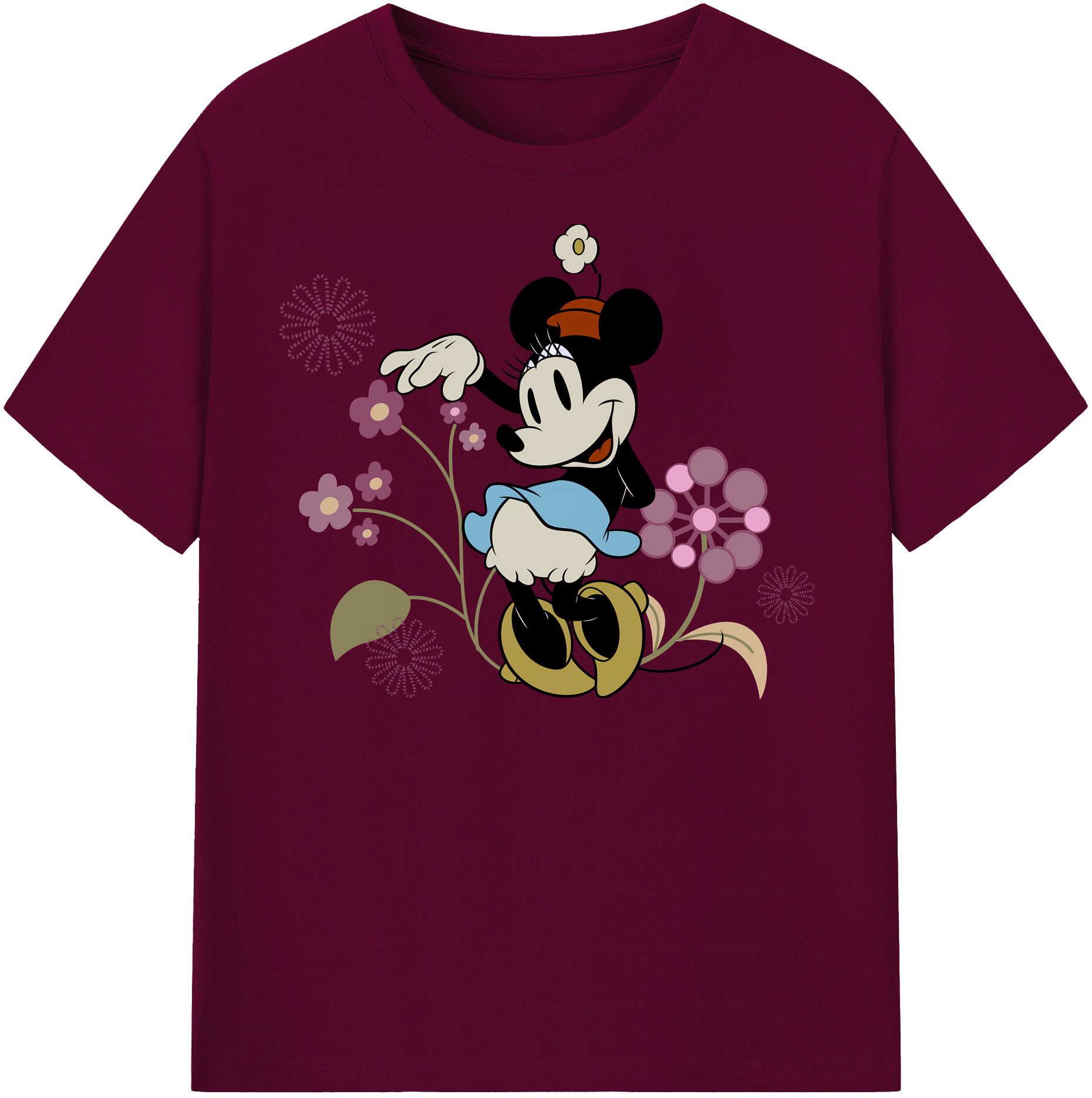 （画像用） ミッキーマウス Mickey Mouse レディースカジュアルプリントTシャツ（綿100％）